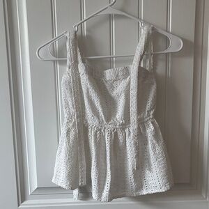 Elegant White Eyelet Blouse